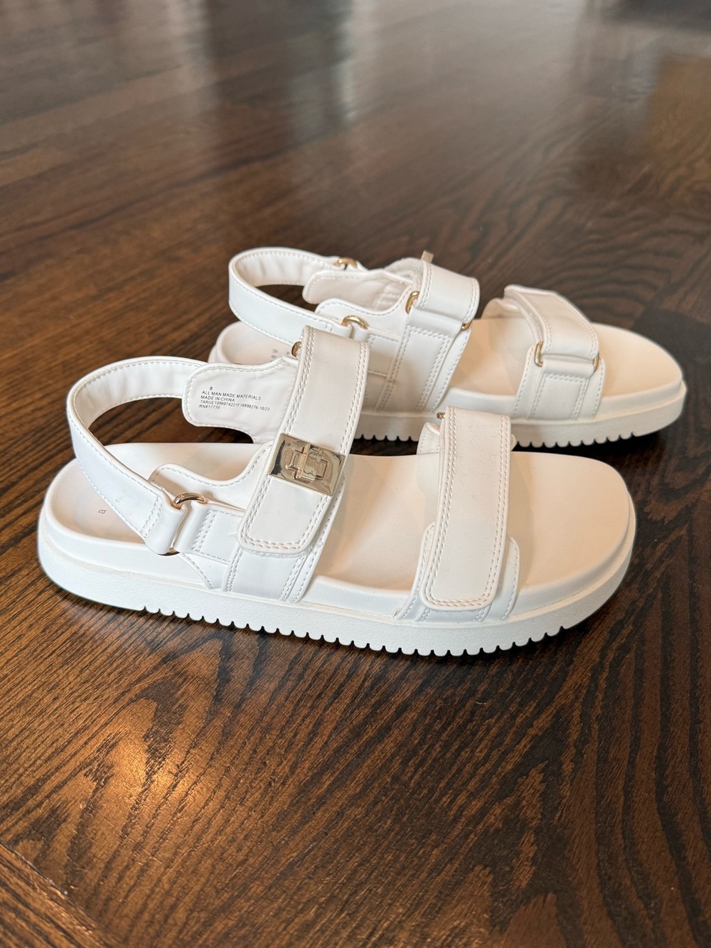 Women’s A New Day Off-white Ankle Strap Sandals- size 8